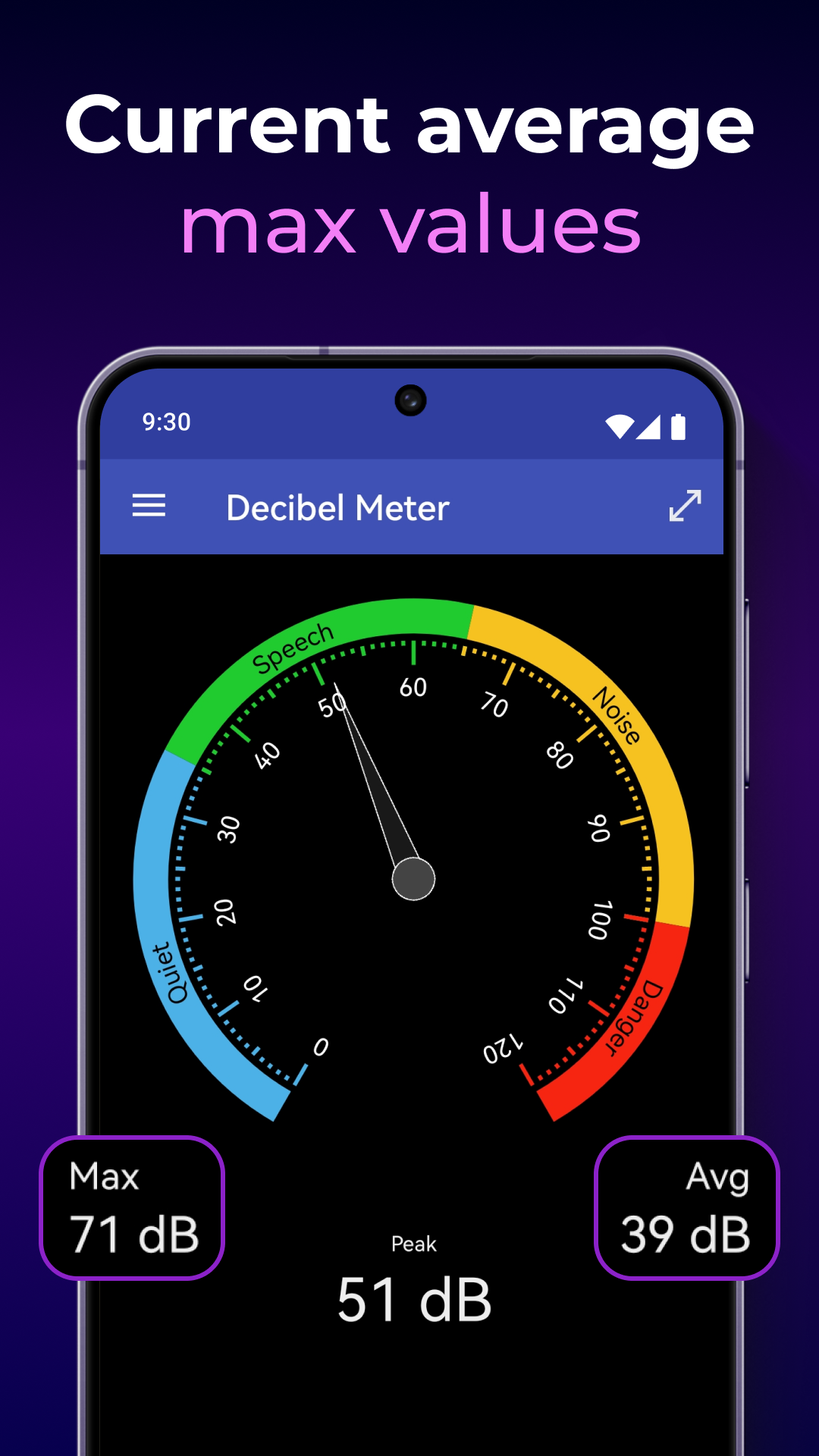 اسکرین شات 6 برنامه Decibel Meter: Sound Meter App