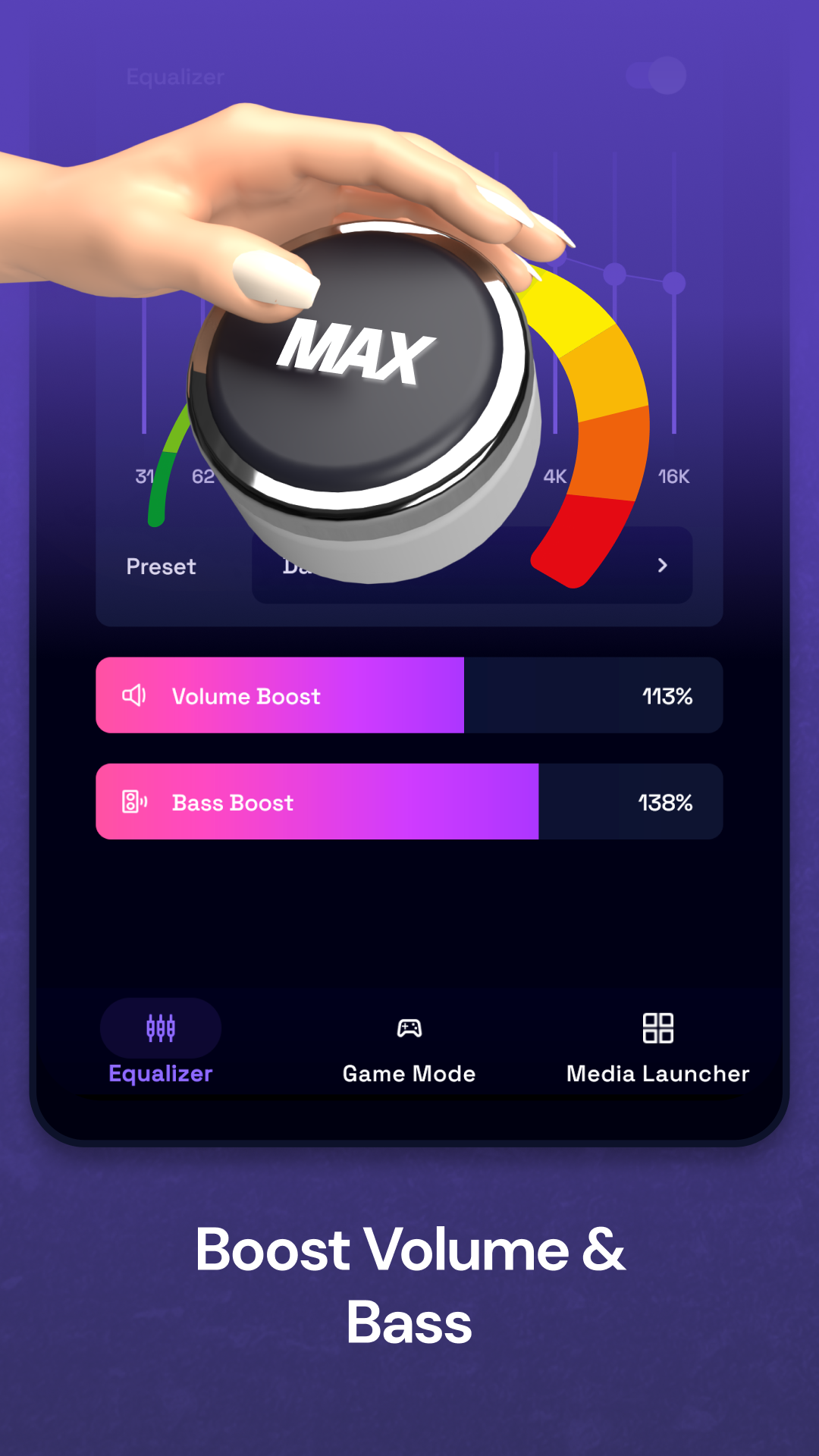 اسکرین شات 2 برنامه Volume Booster - Equalizer Pro