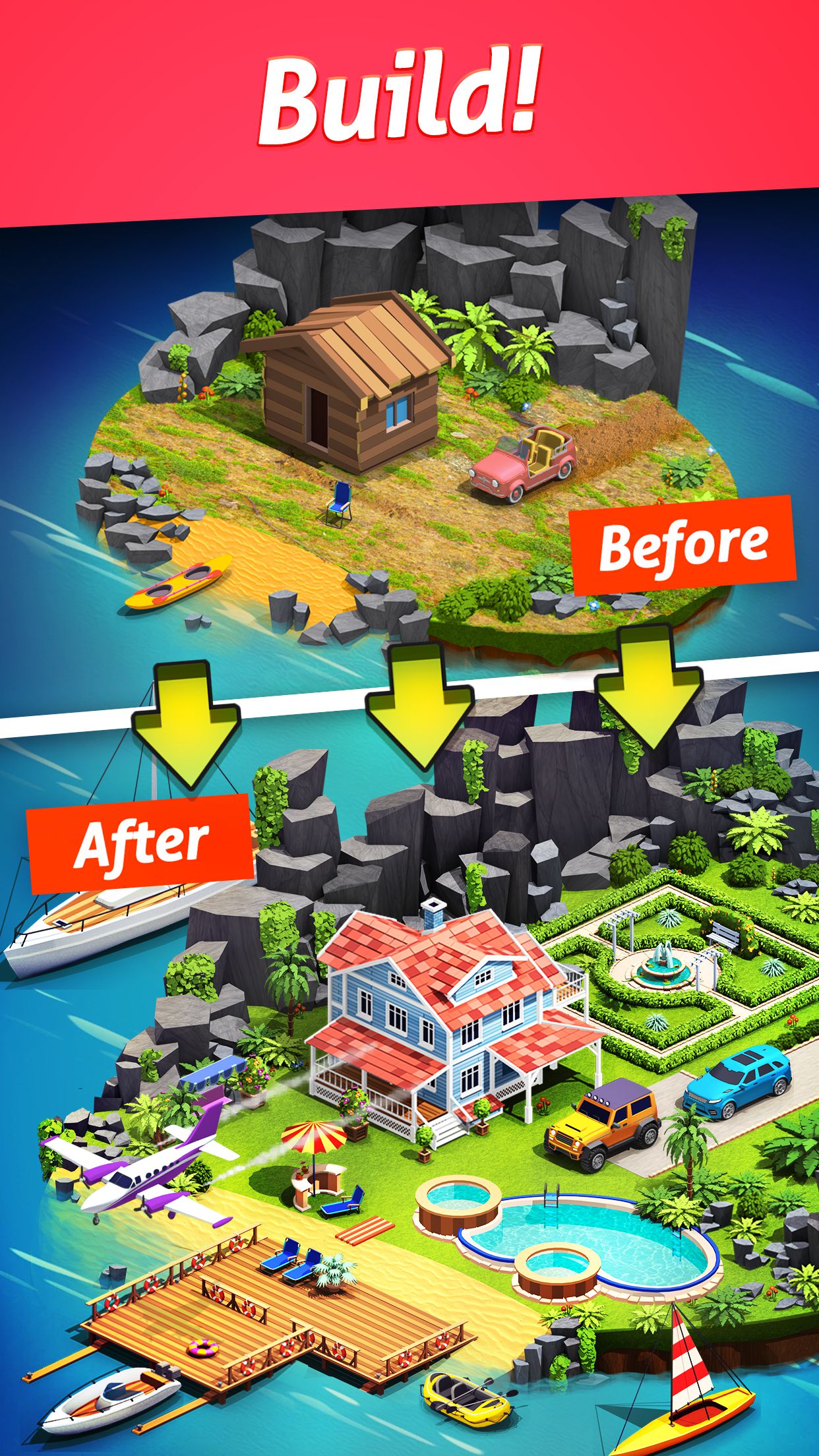اسکرین شات 1 بازی Dream Island - Merge More!