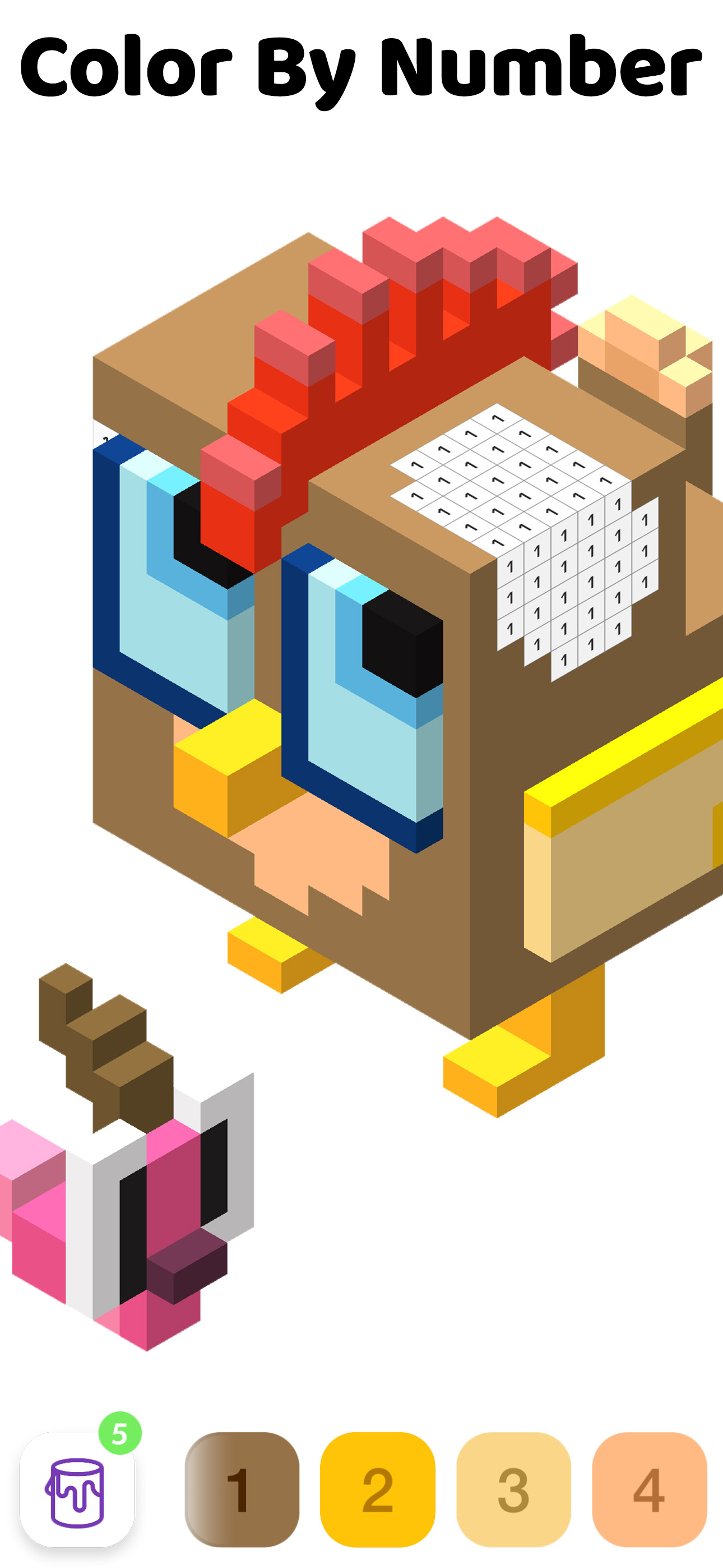 اسکرین شات 1 برنامه Color by Number - 3D Pixel Art