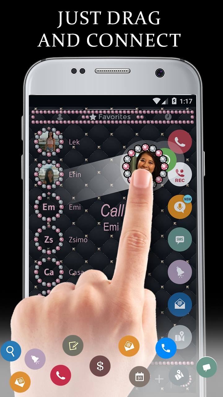 اسکرین شات 3 برنامه Theme Dialer JewelPink Diamond