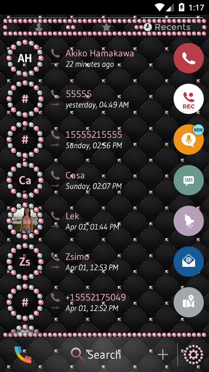 اسکرین شات 4 برنامه Theme Dialer JewelPink Diamond