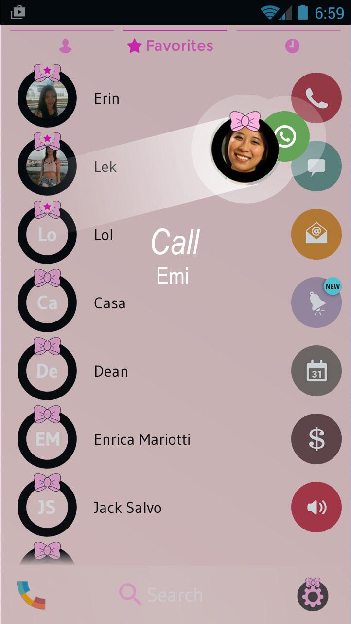 اسکرین شات 5 برنامه Theme Dialer Ribbon Pink