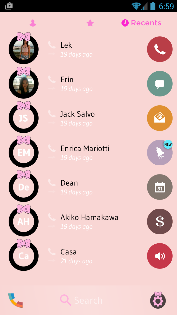 اسکرین شات 4 برنامه Theme Dialer Ribbon Pink