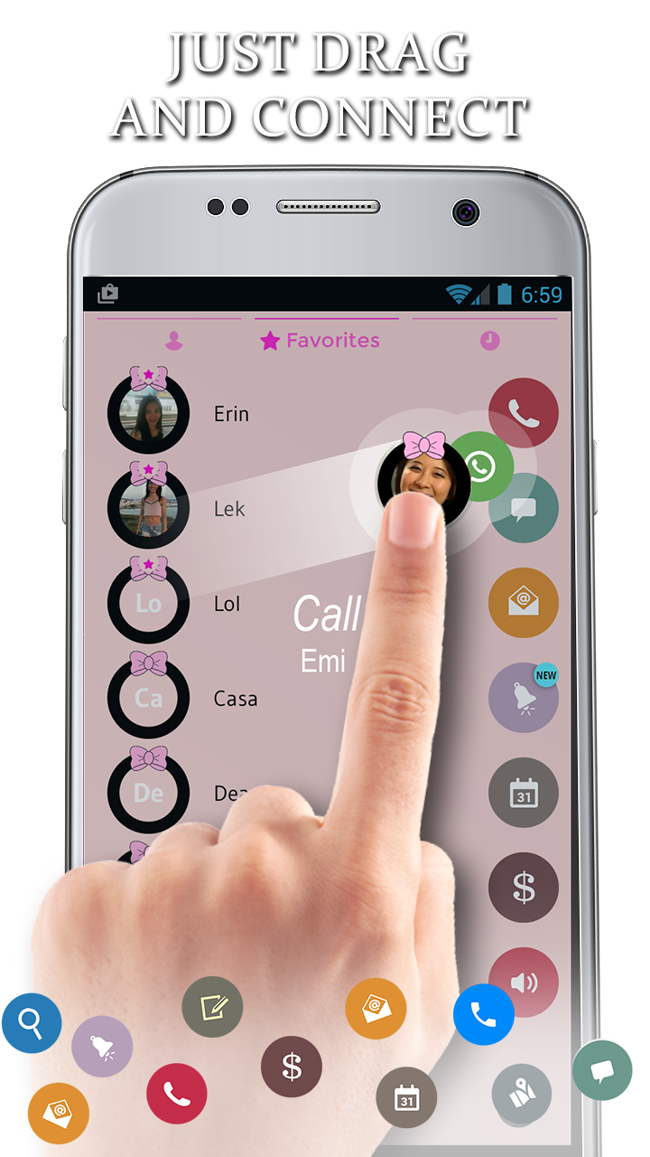 اسکرین شات 3 برنامه Theme Dialer Ribbon Pink