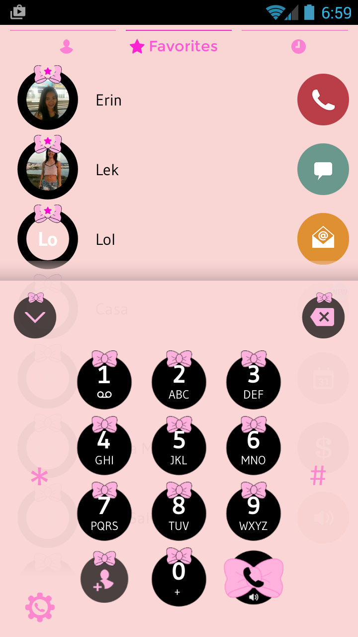 اسکرین شات 2 برنامه Theme Dialer Ribbon Pink