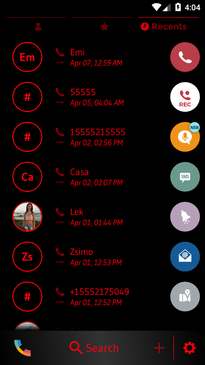 اسکرین شات 4 برنامه Theme Dialer Circle Black Red