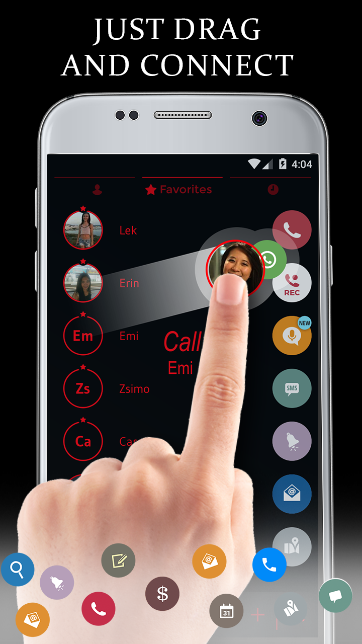 اسکرین شات 3 برنامه Theme Dialer Circle Black Red