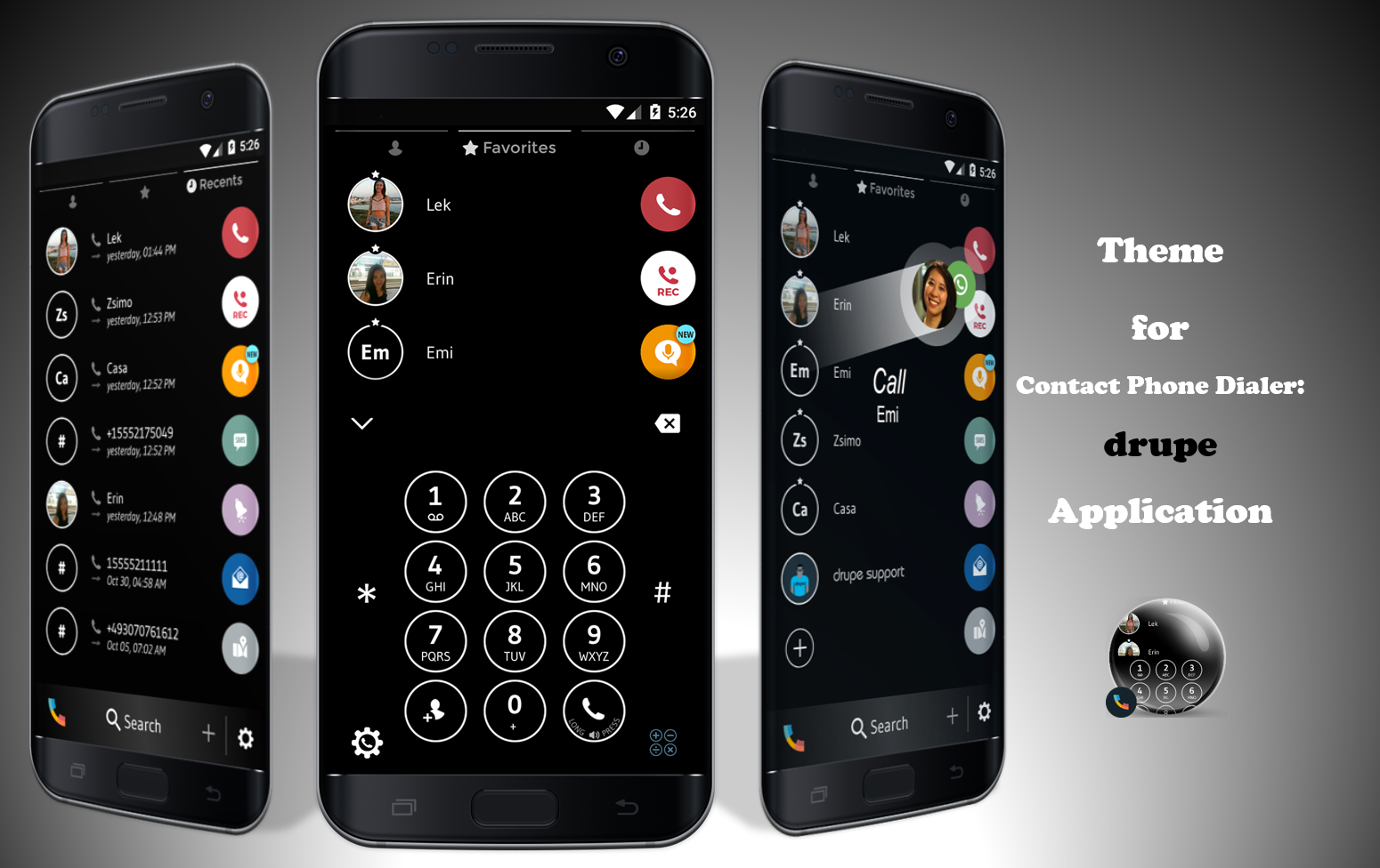 اسکرین شات 1 برنامه Theme Dialer Black White