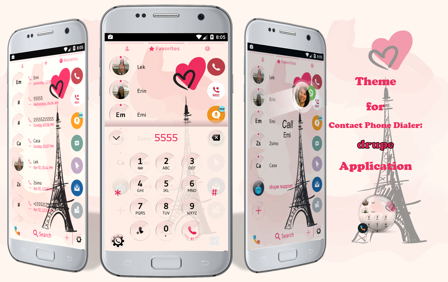 اسکرین شات 1 برنامه Theme Dialer Glass Paris