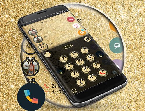 اسکرین شات 7 برنامه Theme Dialer Glitter Gold Bow