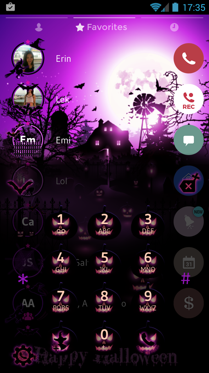 اسکرین شات 2 برنامه Theme Dialer Halloween Pink