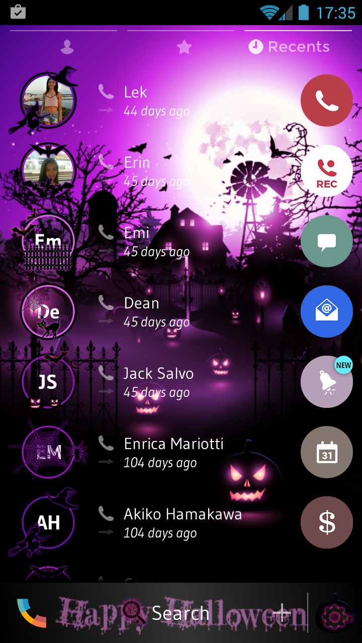 اسکرین شات 3 برنامه Theme Dialer Halloween Pink