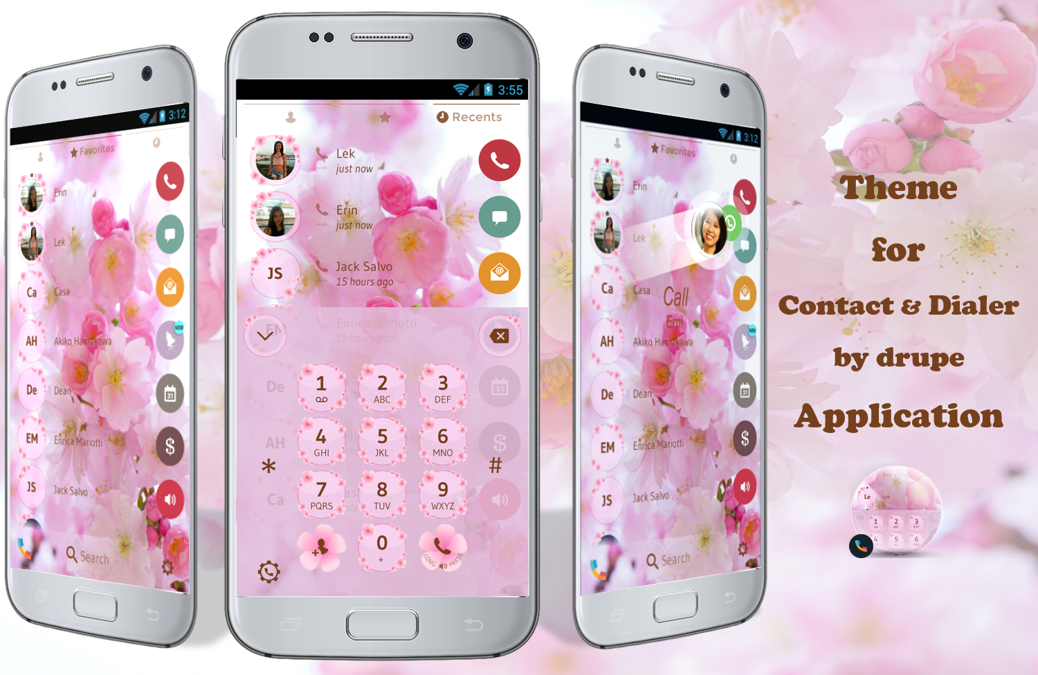 اسکرین شات 1 برنامه Theme Dialer Love Sakura