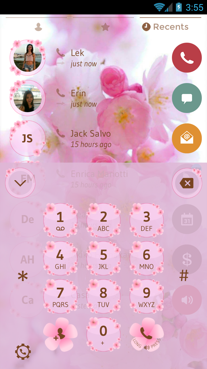 اسکرین شات 2 برنامه Theme Dialer Love Sakura