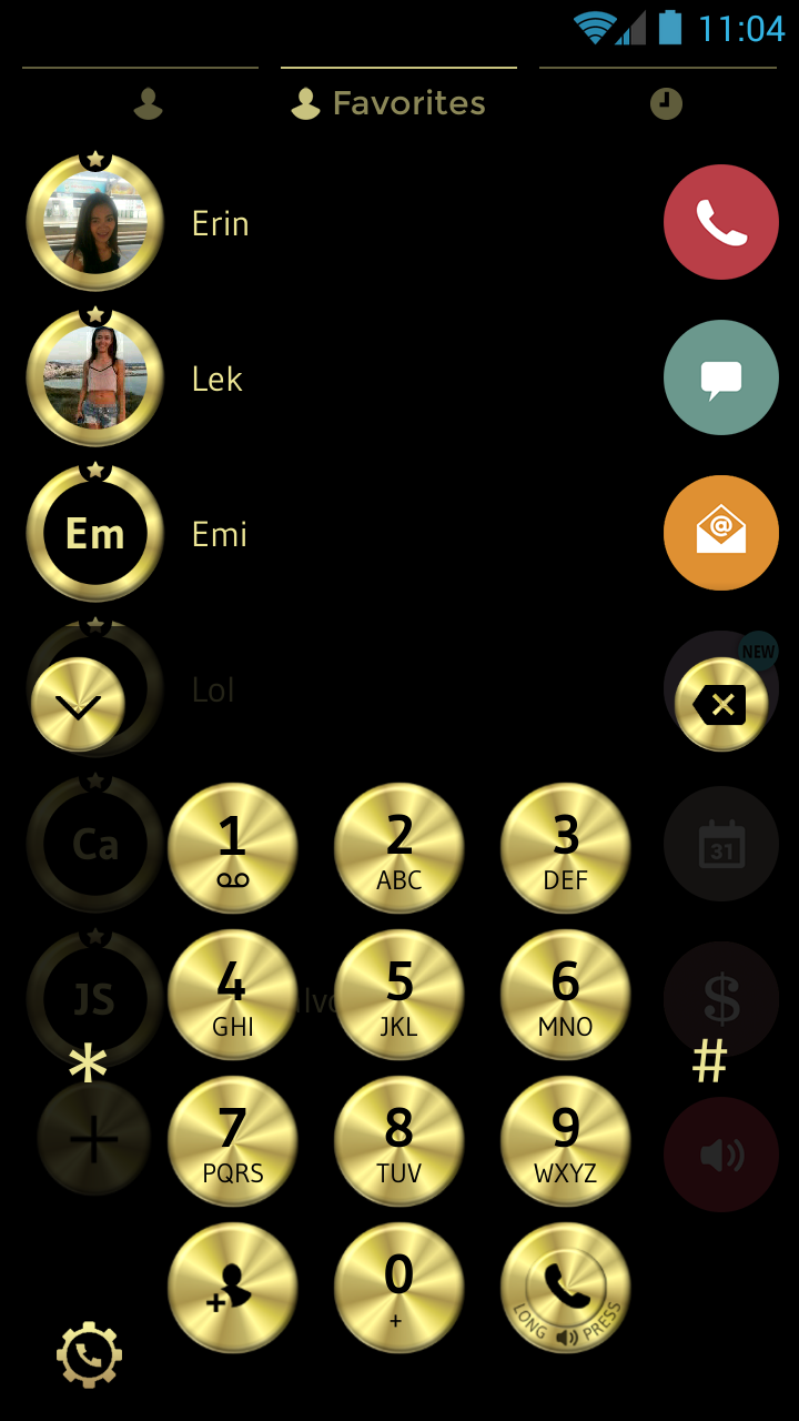 اسکرین شات 2 برنامه Theme Dialer Metal Gold