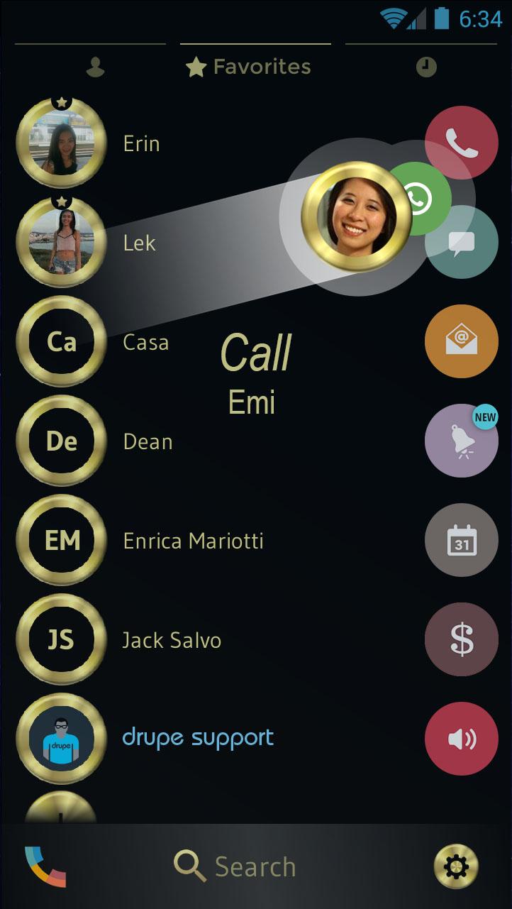 اسکرین شات 5 برنامه Theme Dialer Metal Gold
