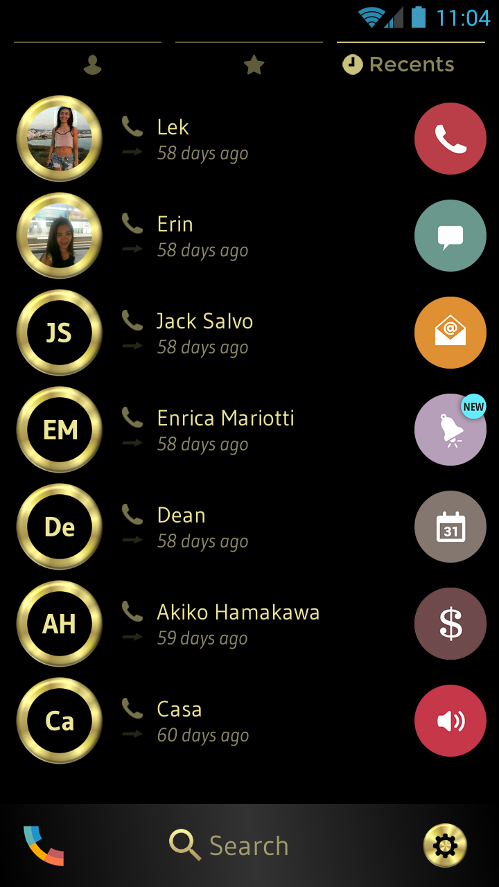 اسکرین شات 4 برنامه Theme Dialer Metal Gold