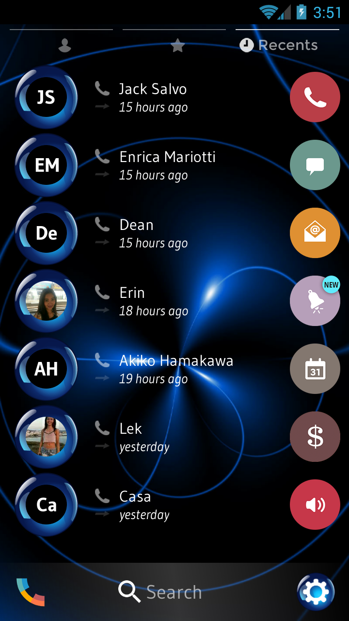 اسکرین شات 4 برنامه Theme Dialer SpheresBlue Drupe