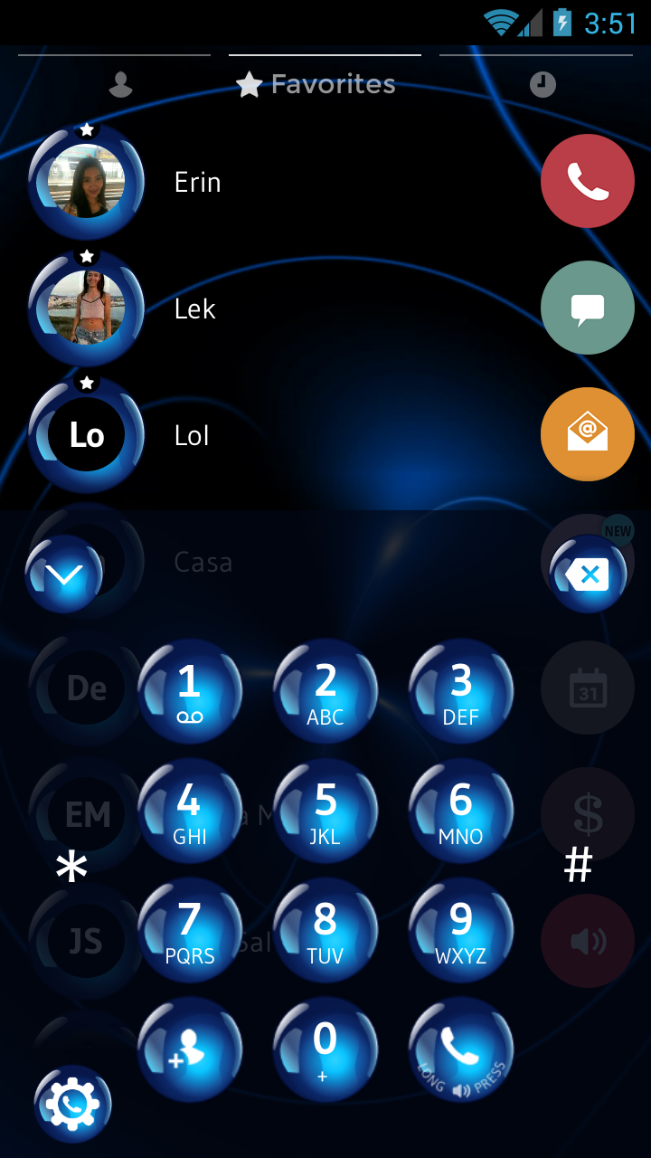 اسکرین شات 2 برنامه Theme Dialer SpheresBlue Drupe