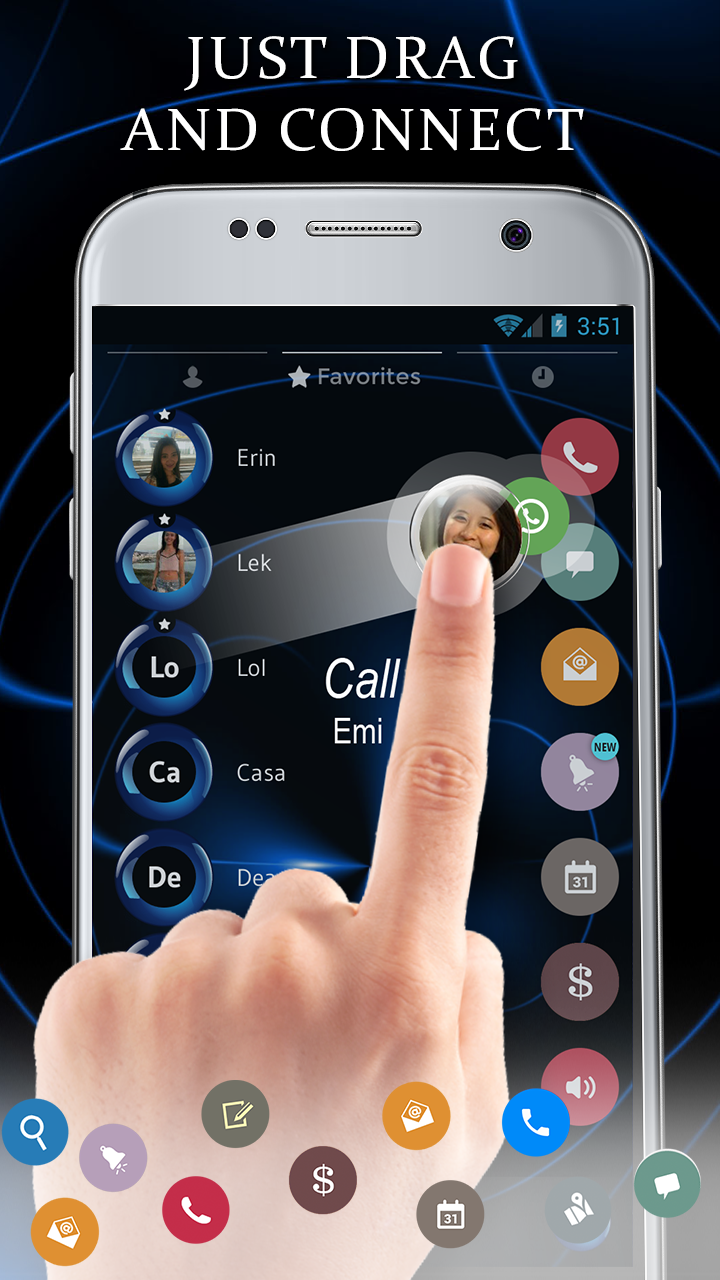 اسکرین شات 3 برنامه Theme Dialer SpheresBlue Drupe