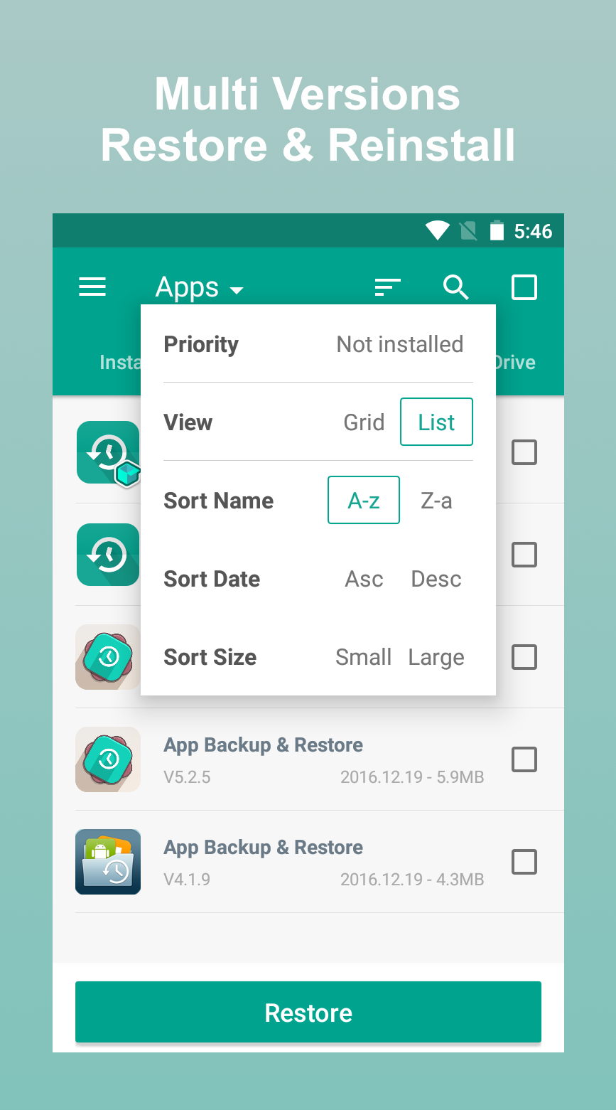 اسکرین شات 2 برنامه Backup & Restore