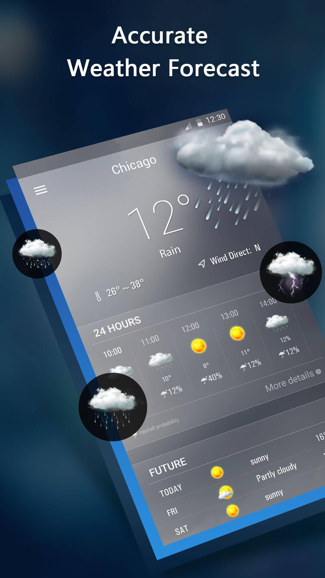 اسکرین شات 1 برنامه Weather Forecast App