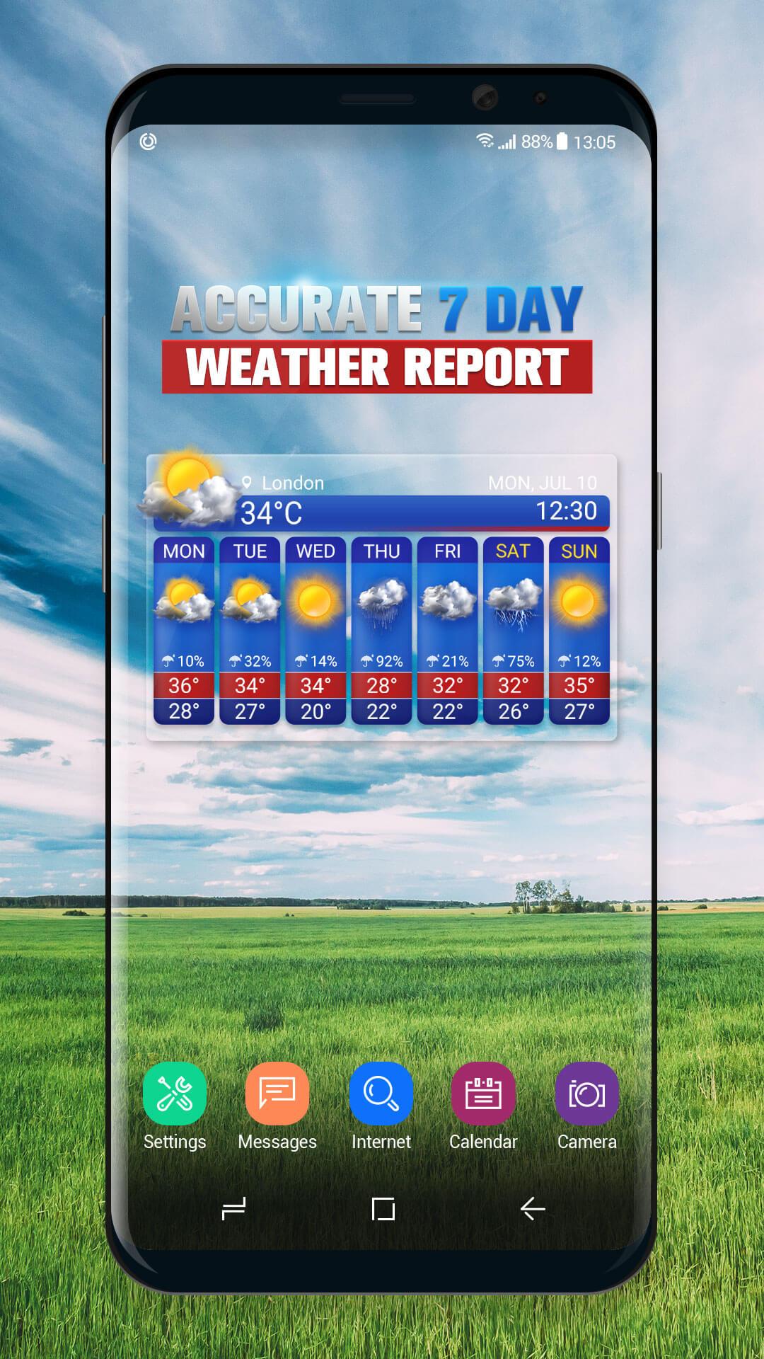 اسکرین شات 2 برنامه Weather Forecast App Widget