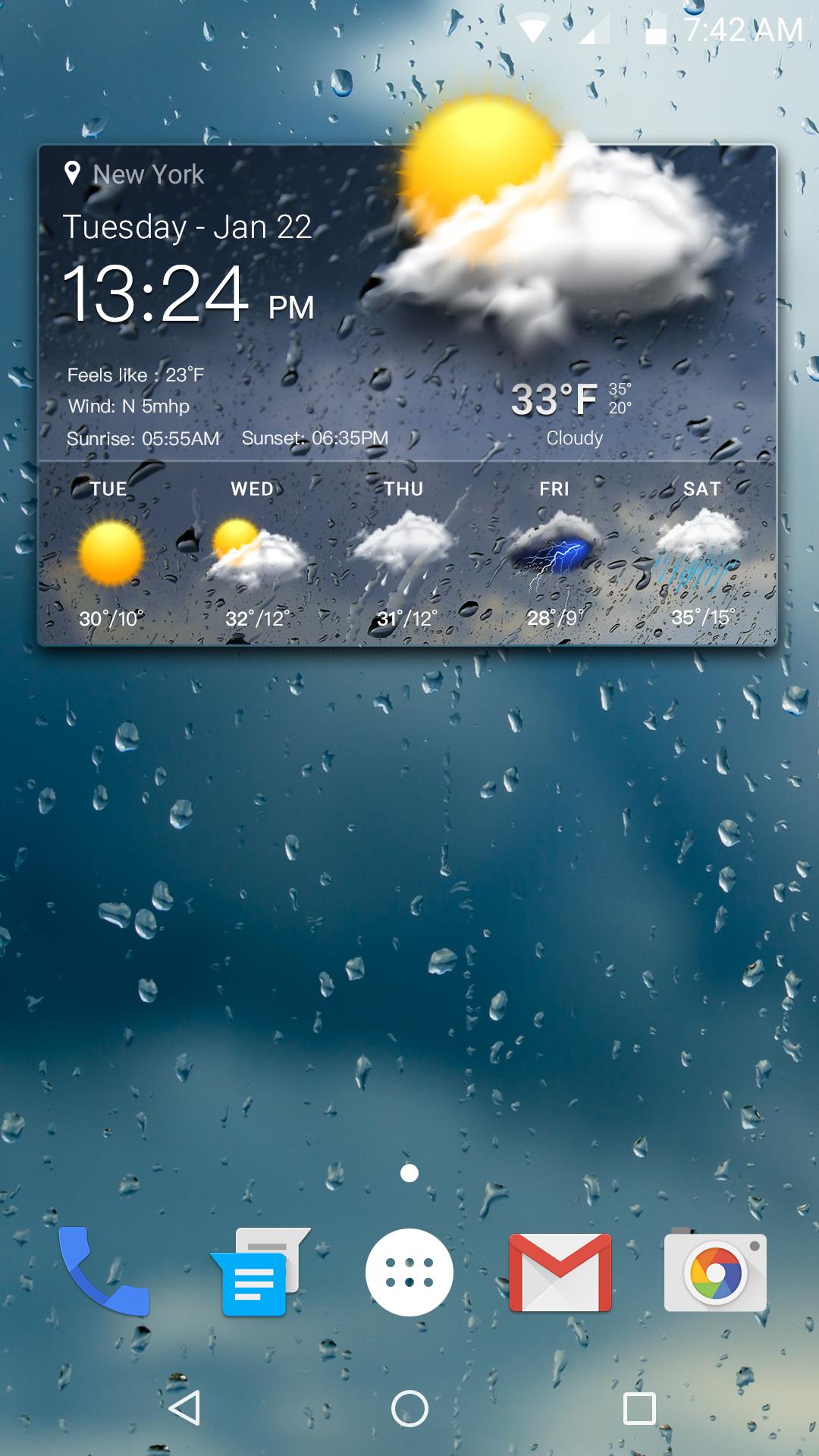 اسکرین شات 1 برنامه Real-time weather forecasts