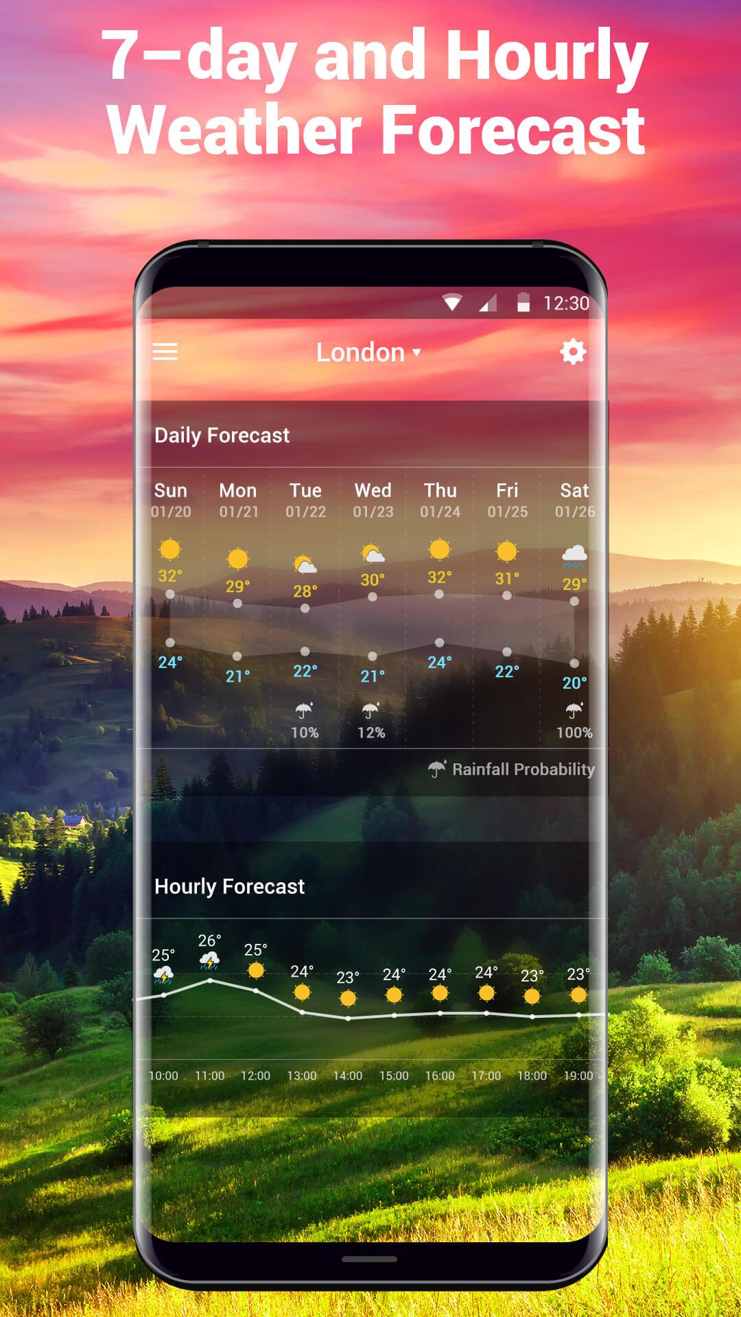 اسکرین شات 4 برنامه Local Weather Widget&Forecast