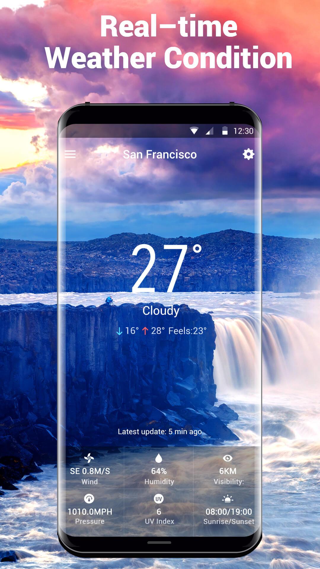 اسکرین شات 2 برنامه Local Weather Widget&Forecast