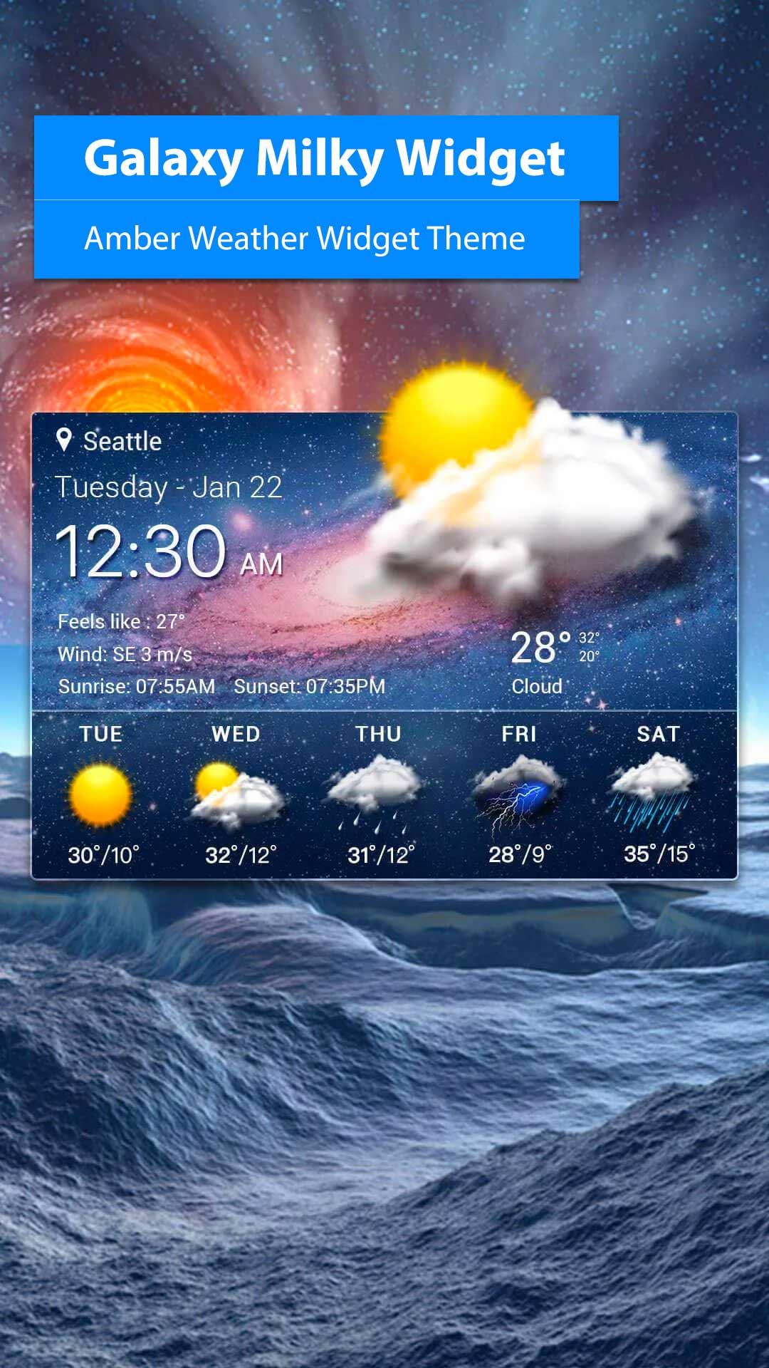 اسکرین شات 1 برنامه live weather widget accurate
