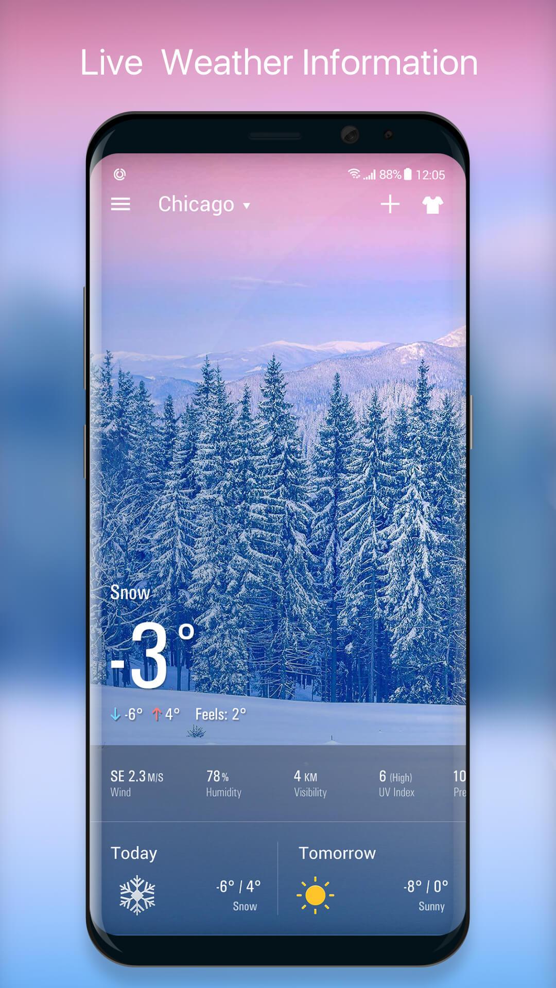 اسکرین شات 2 برنامه Live Local Weather Forecast