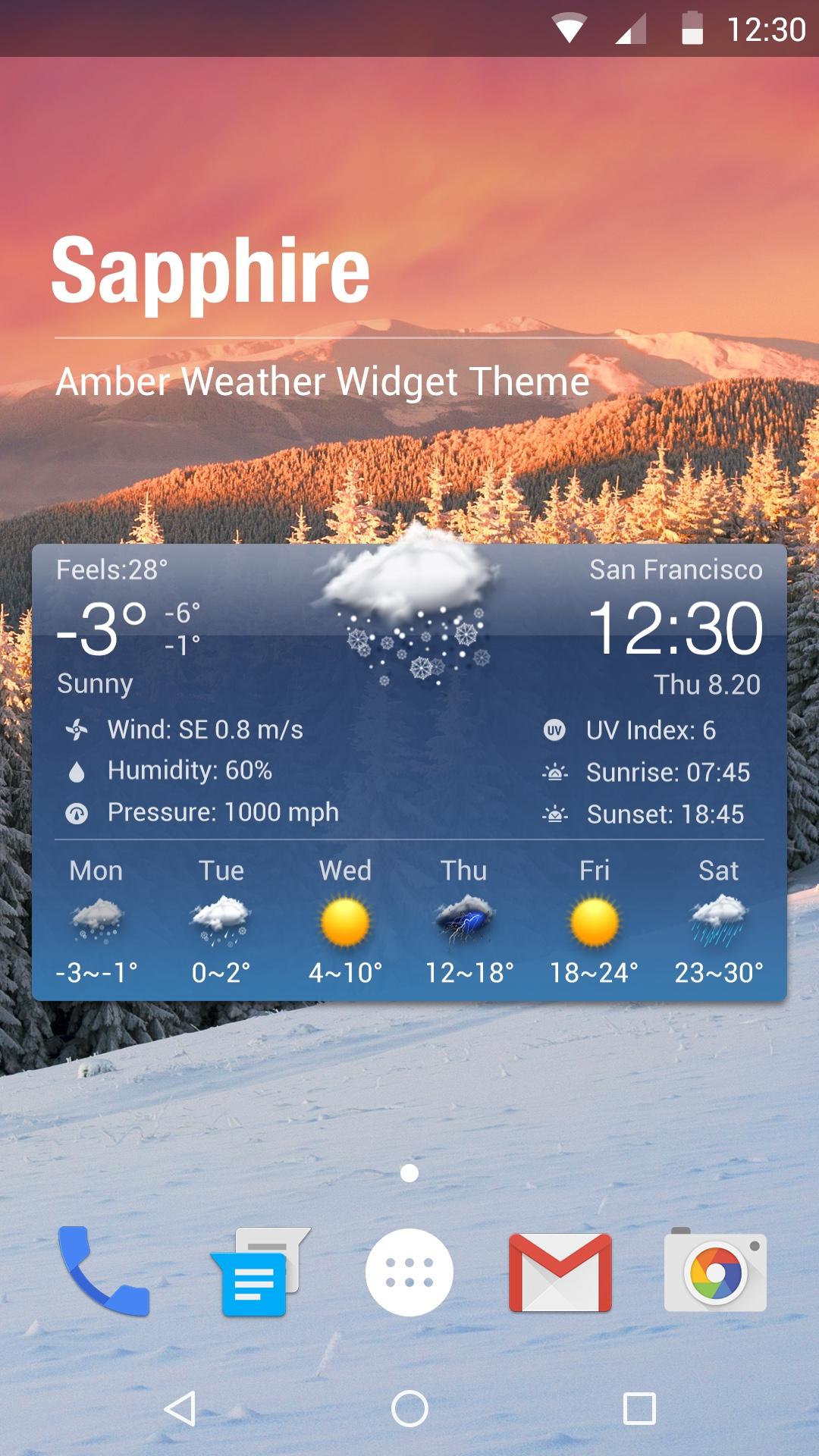 اسکرین شات 1 برنامه Weather Forecast&Clock Widget