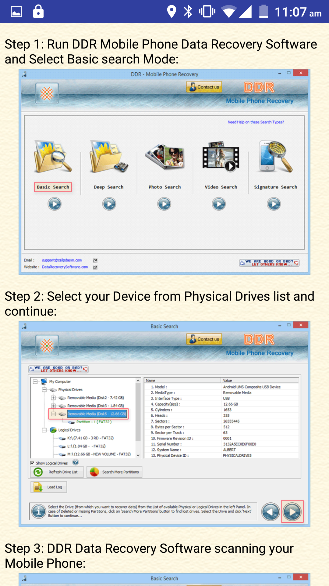 اسکرین شات 2 برنامه Mobile Phone Recovery Help