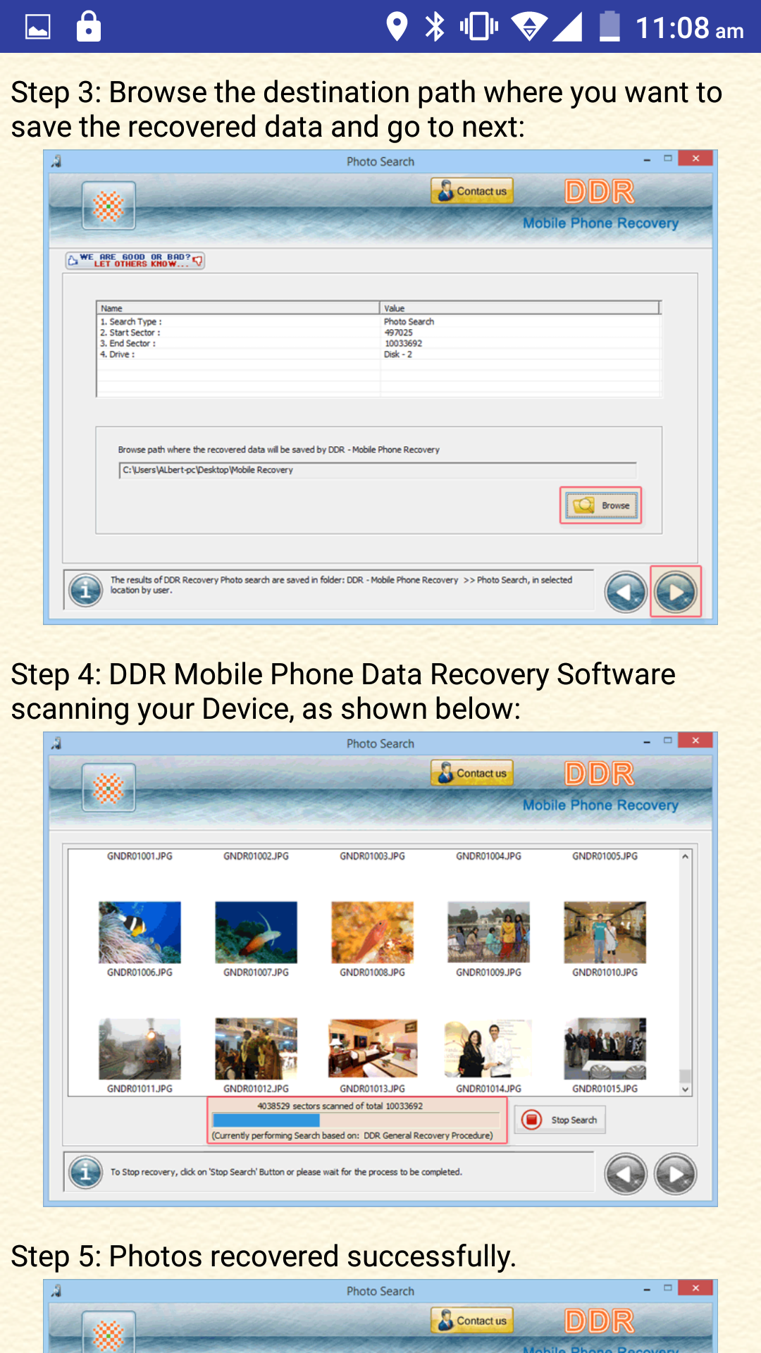 اسکرین شات 4 برنامه Mobile Phone Recovery Help