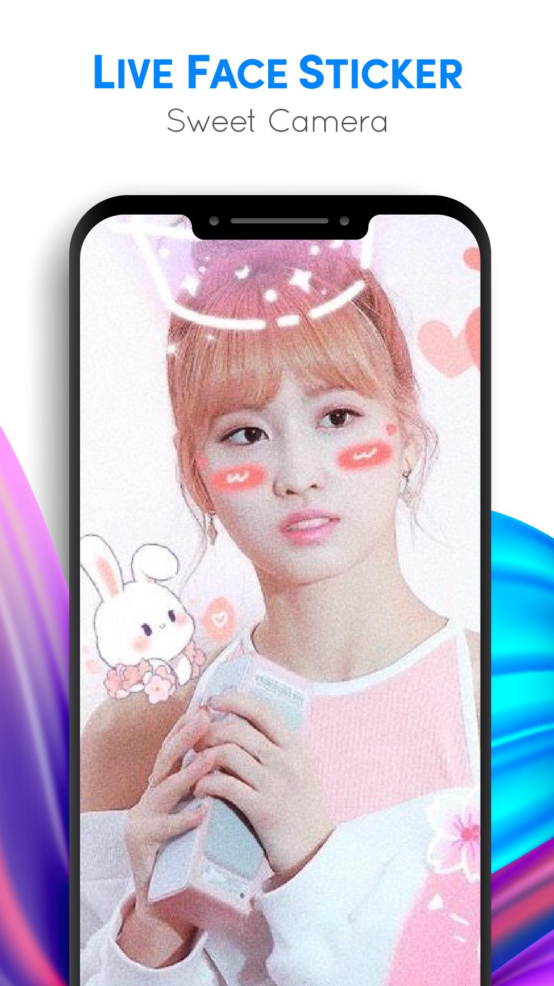 اسکرین شات 8 برنامه Live Face Sticker Sweet Camera