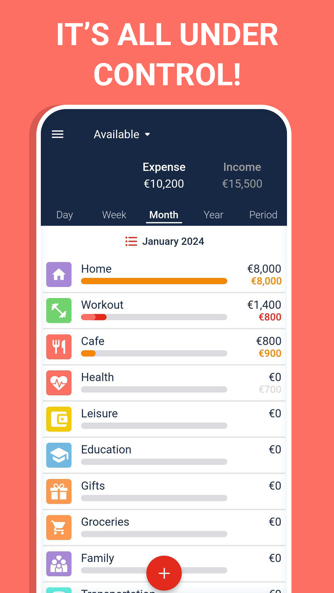اسکرین شات 4 برنامه Budget: expense tracker, money