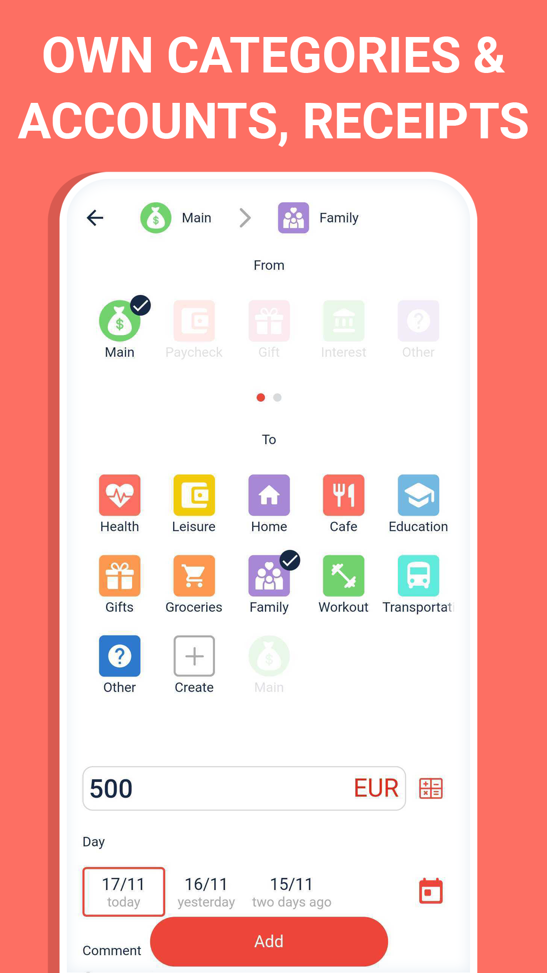 اسکرین شات 2 برنامه Budget: expense tracker, money