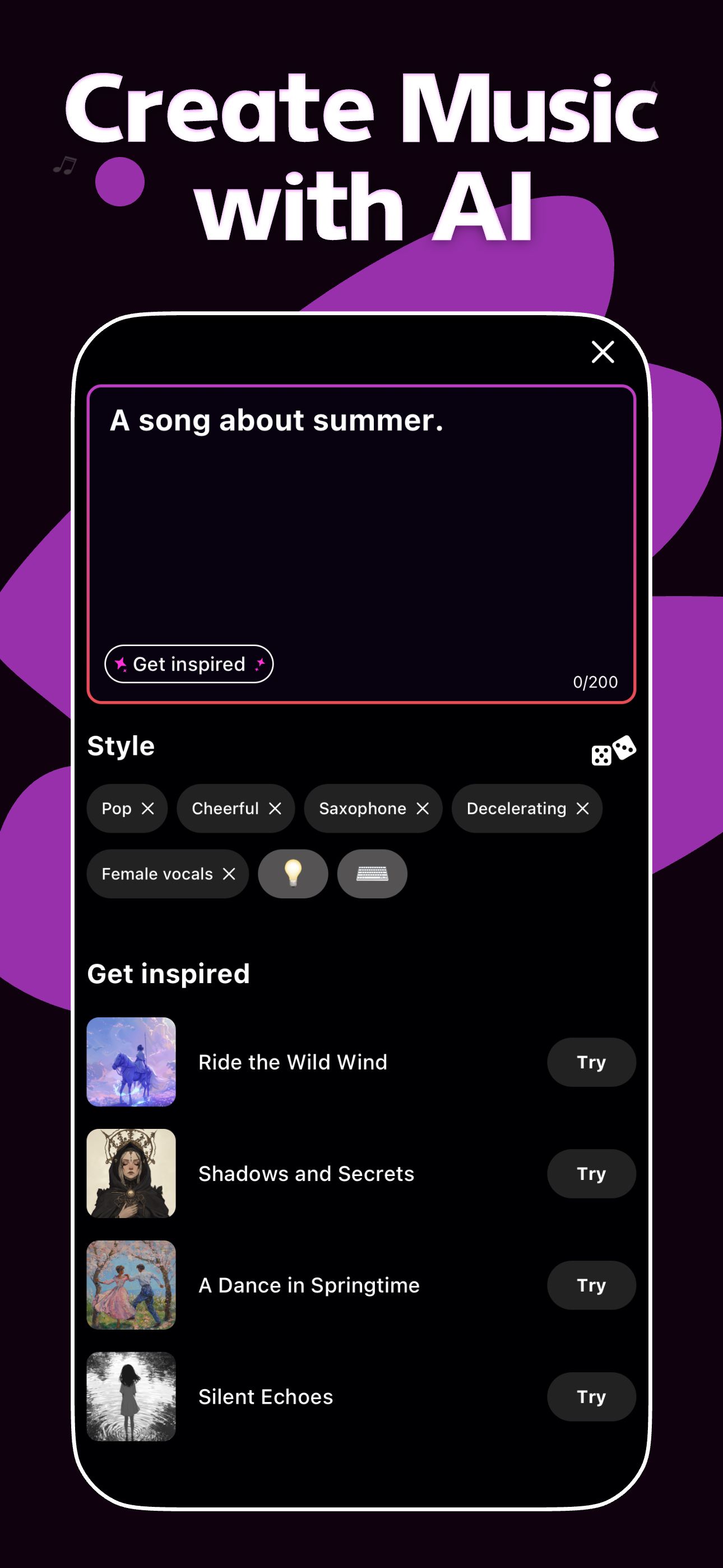 اسکرین شات 2 برنامه AI Song Generator, Cover Music