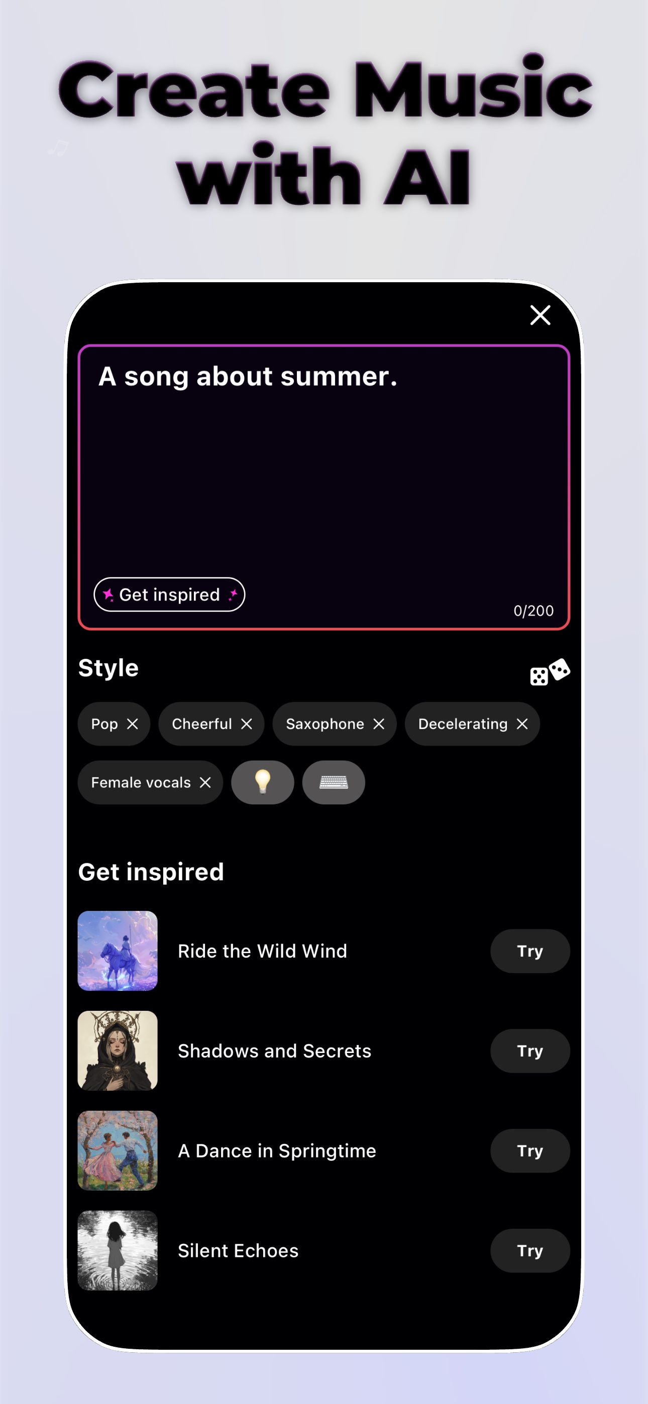 اسکرین شات 2 برنامه AI Music Generator, Song Maker