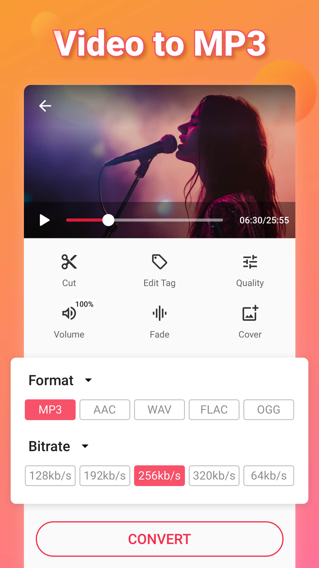 اسکرین شات 2 برنامه Video to MP3 - Video to Audio