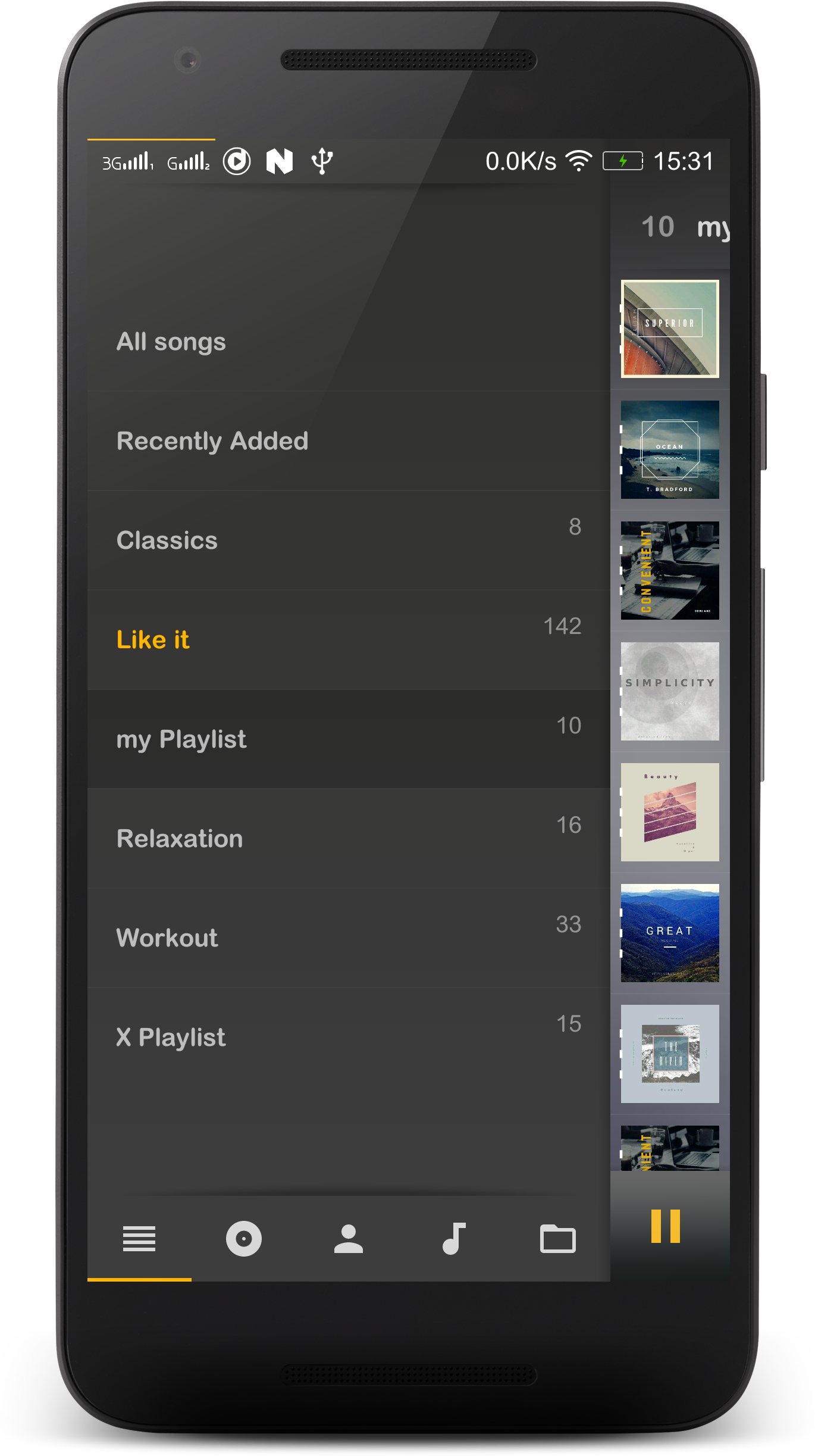 اسکرین شات 1 برنامه Music Player Mezzo