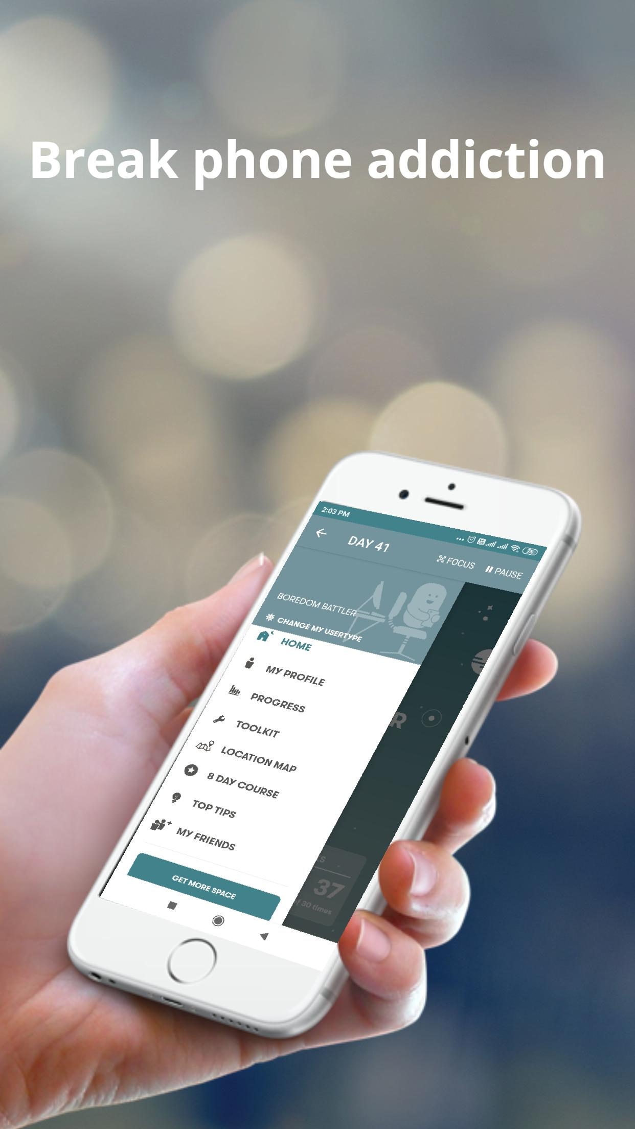 اسکرین شات 1 برنامه SPACE: Break phone addiction,