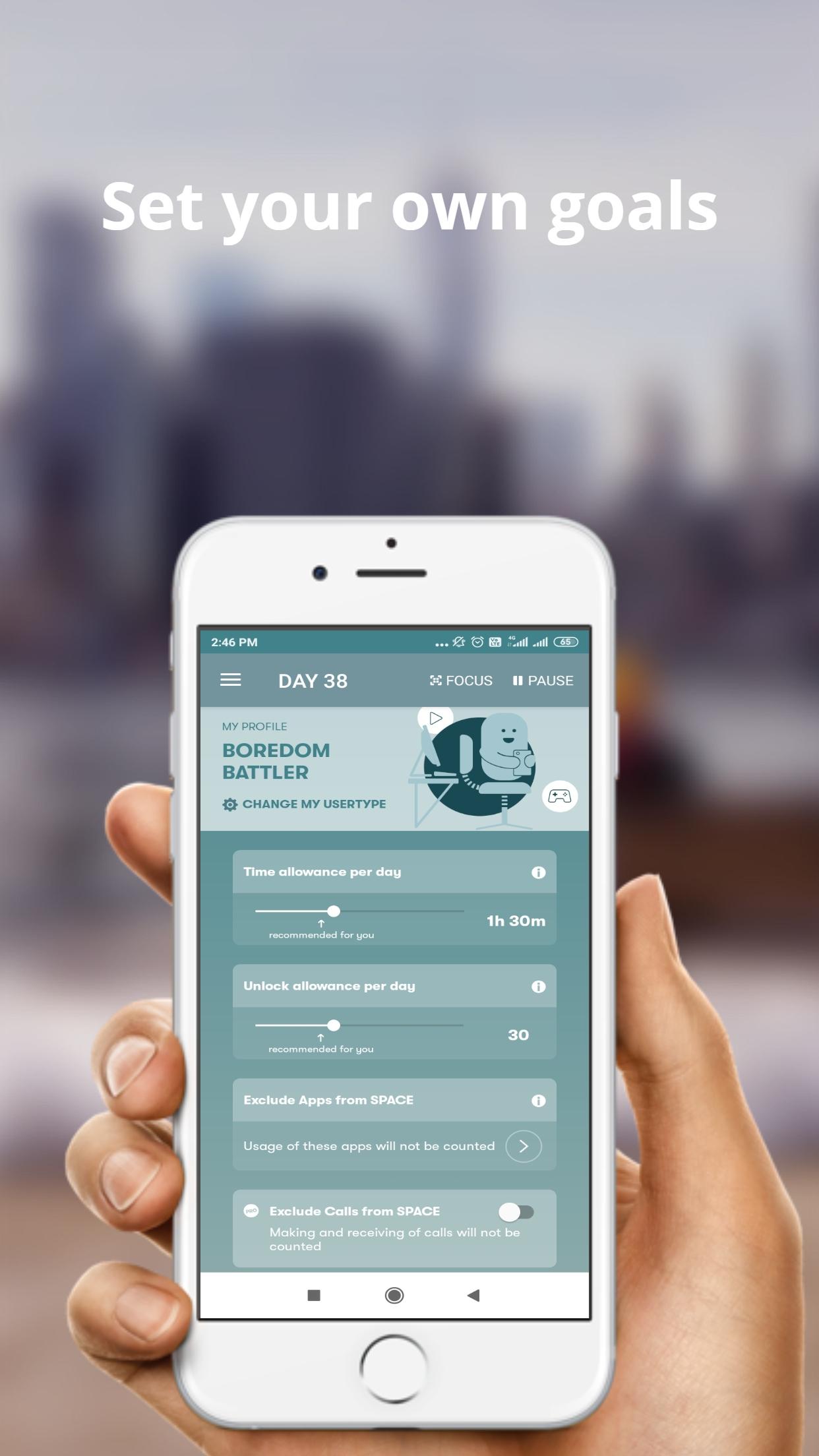 اسکرین شات 3 برنامه SPACE: Break phone addiction,