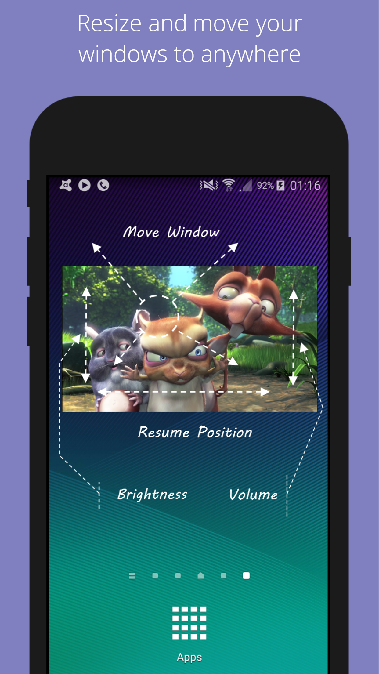 اسکرین شات 2 برنامه Lua Player-Popup Media Player