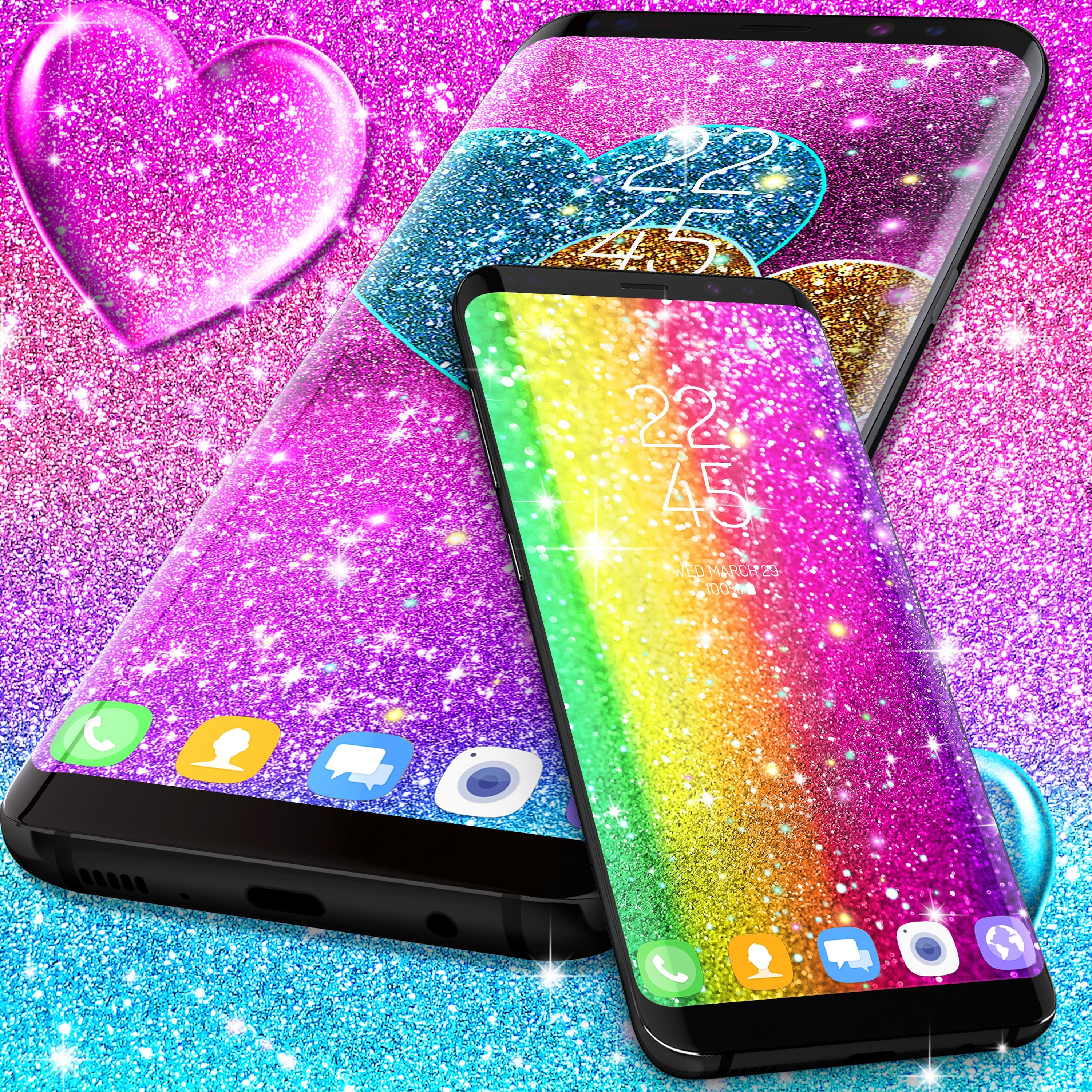 اسکرین شات 5 برنامه Multi color glitter wallpaper