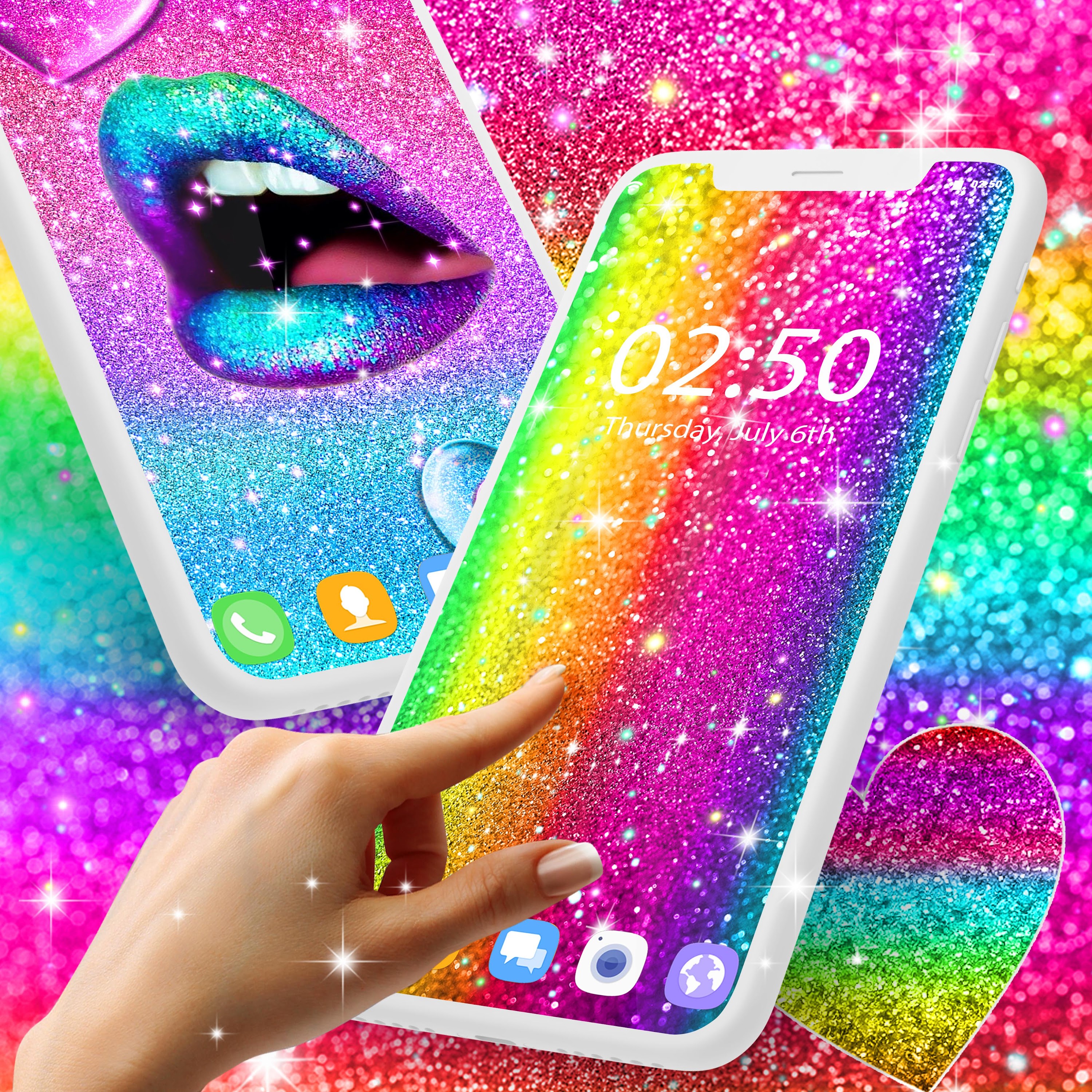 اسکرین شات 1 برنامه Multi color glitter wallpaper