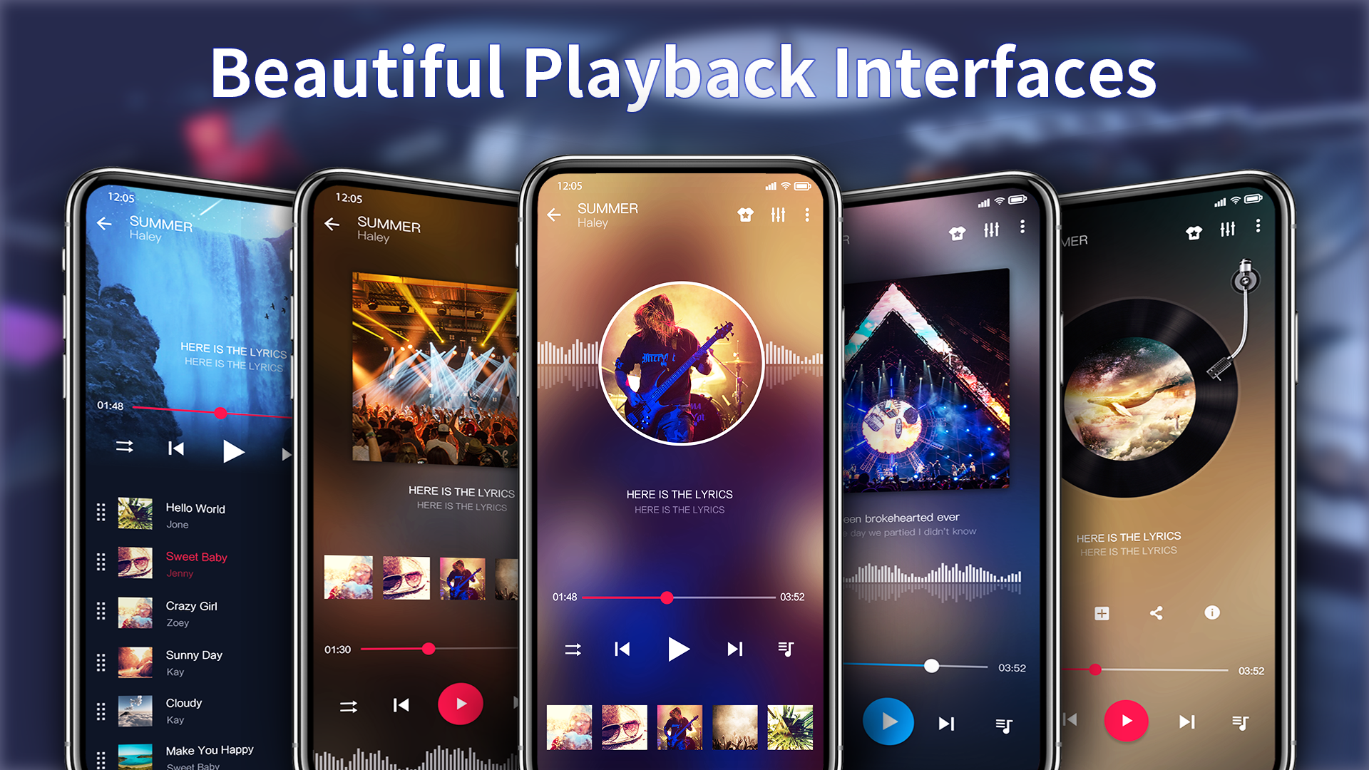 اسکرین شات 1 برنامه Music Player - Colorful Themes