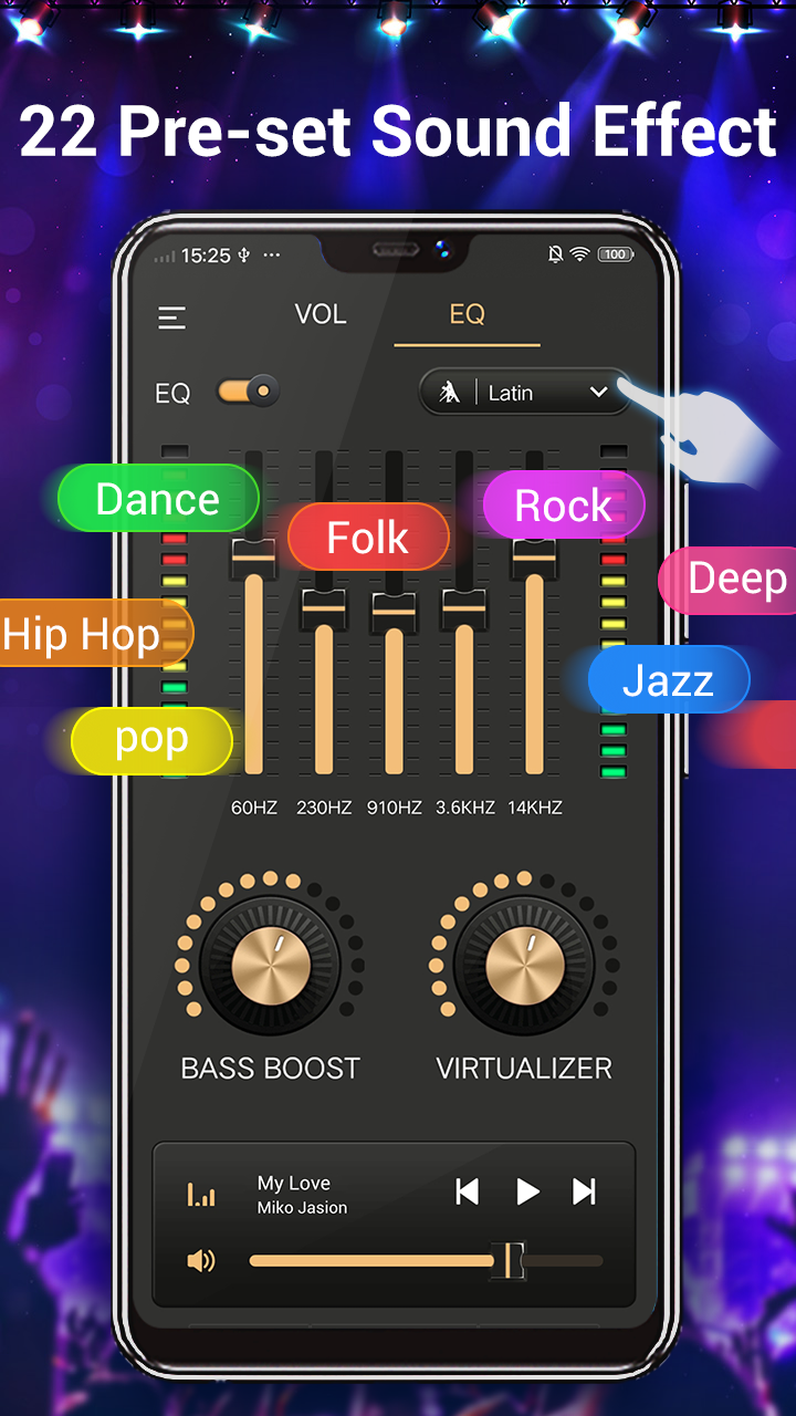 اسکرین شات 4 برنامه Equalizer & Bass Booster,Music